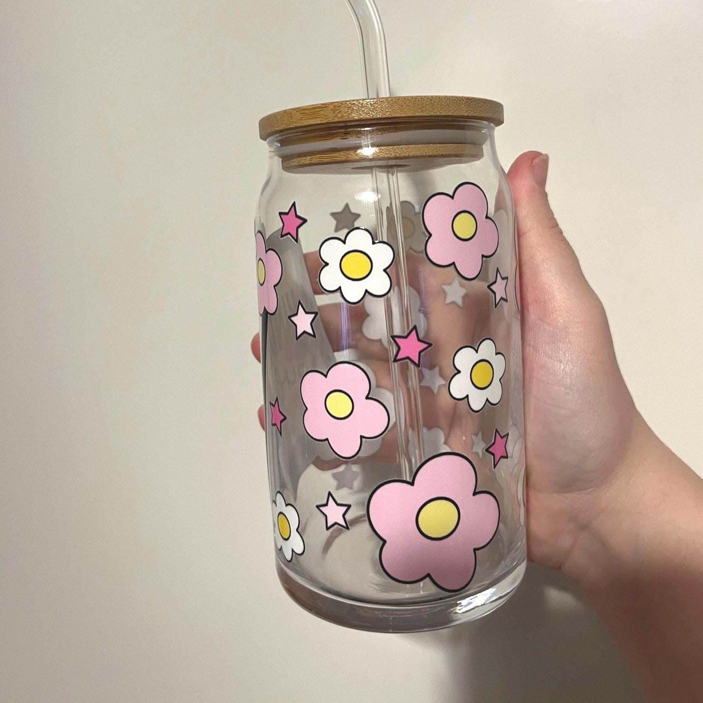 Kindle Girly iced coffee glass, kindle lover gift 16oz glass tumbler
