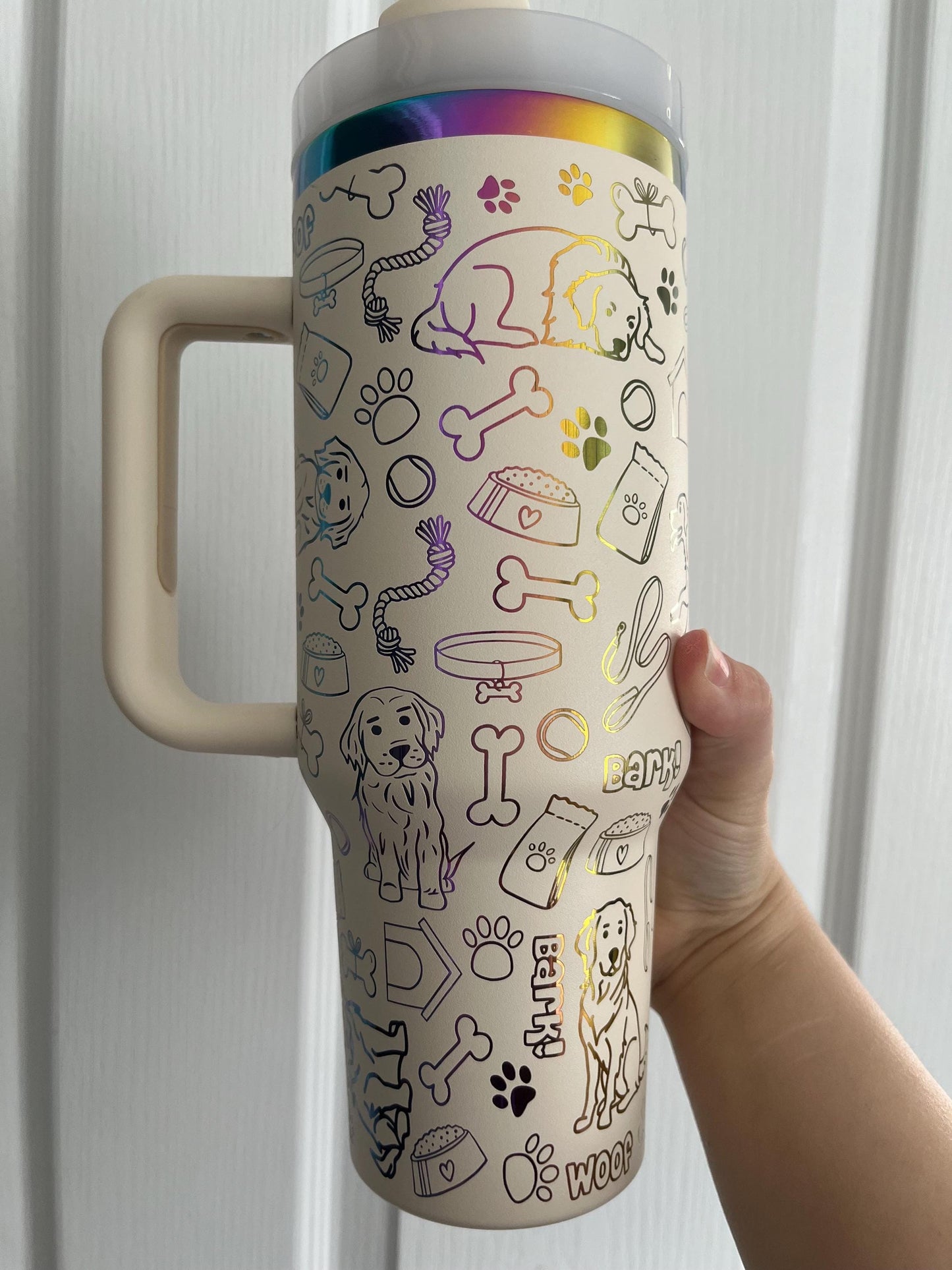 Golden Retriever 40oz laser engraved Stanley dupe tumbler, dog lover gift travel cup