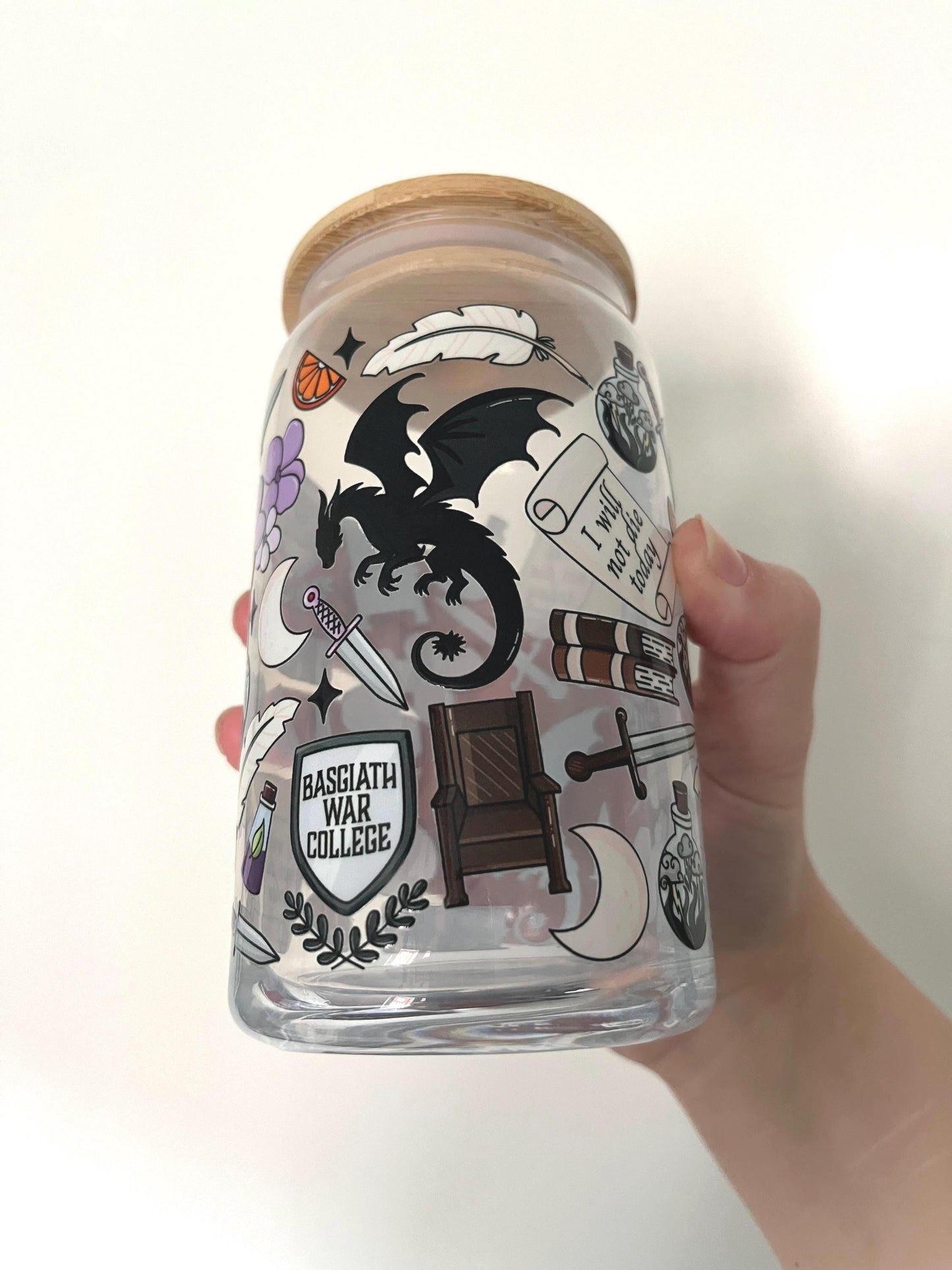 Fourth wing 16oz glass tumbler