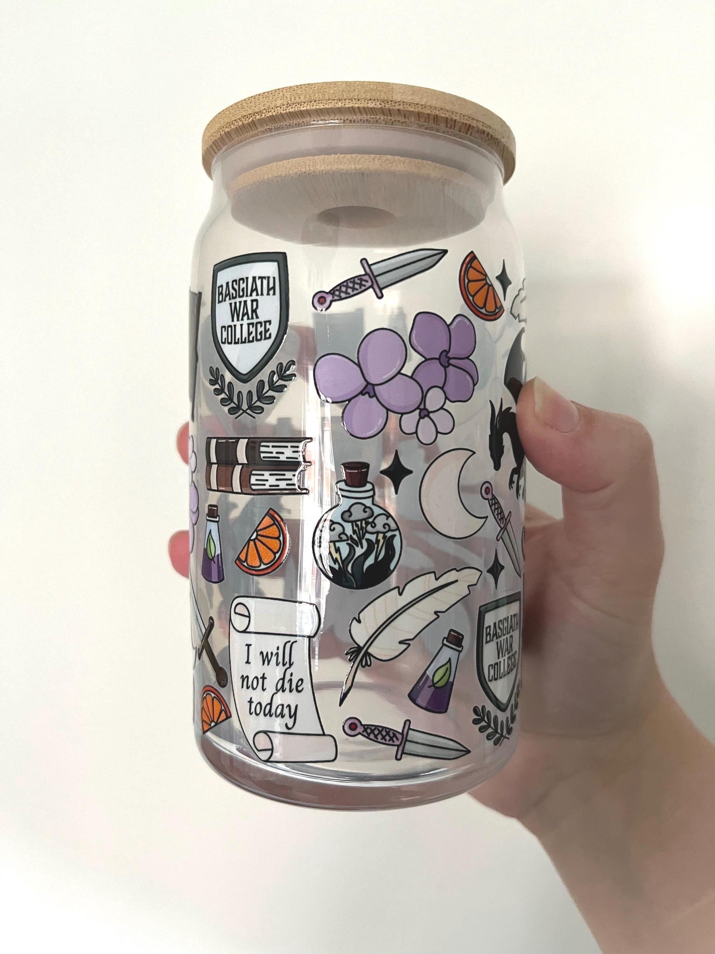 Fourth wing 16oz glass tumbler