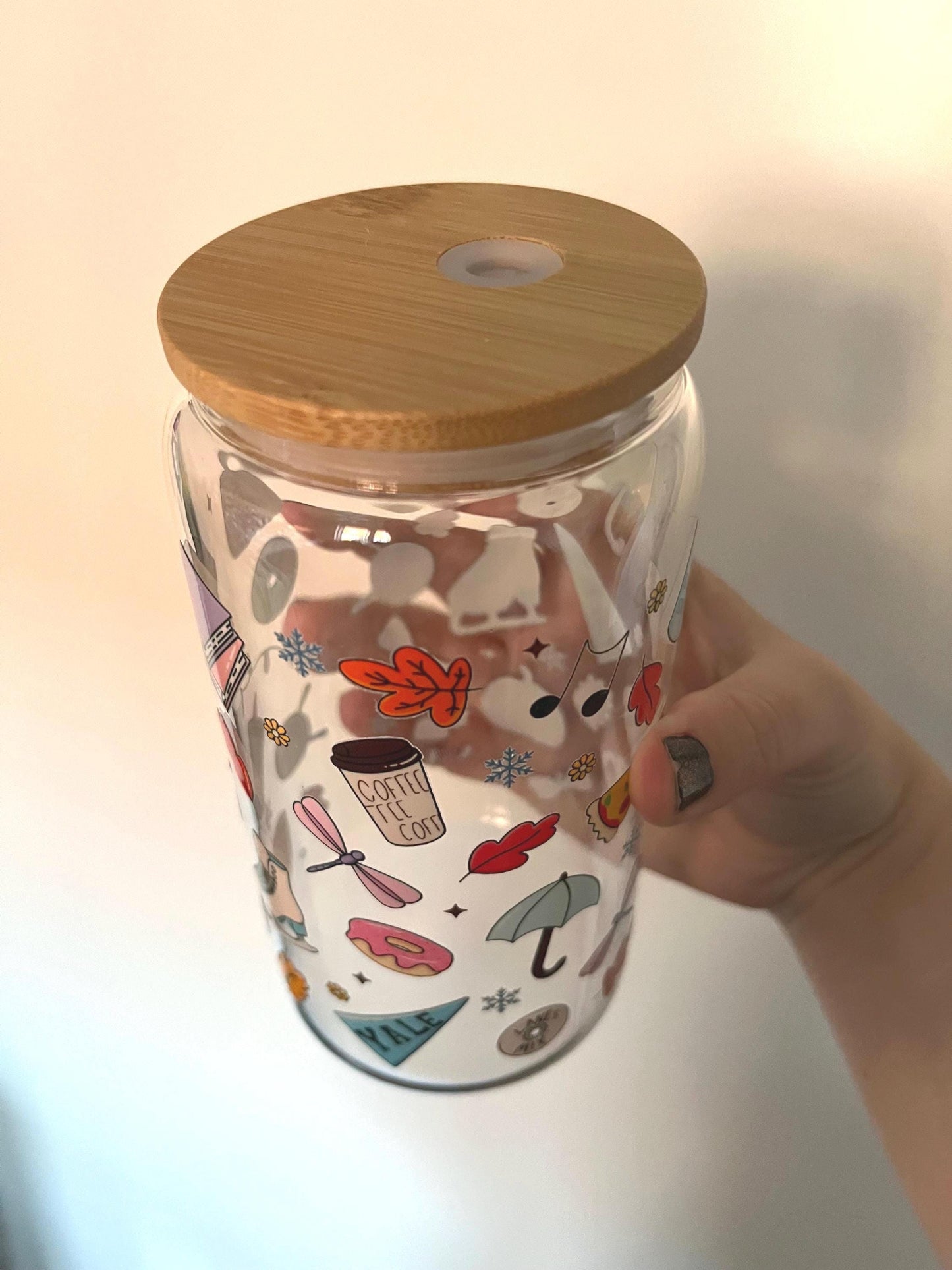 Gilmore Girls Autumn Tumbler: 16oz Glass with Lid & Straw