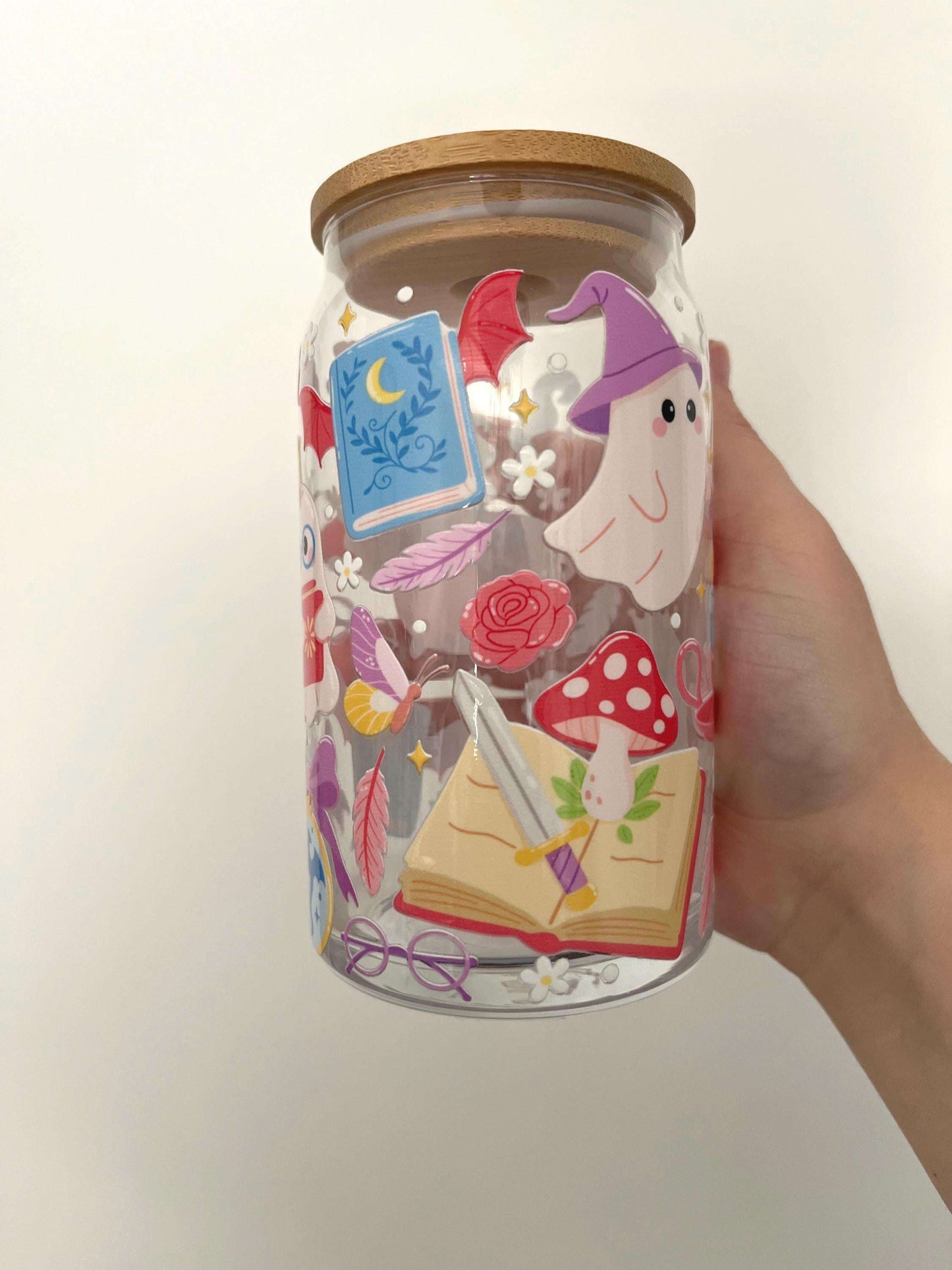 Haunted Fantasy 16oz Iced Coffee Glass Bookish Tumbler Gift