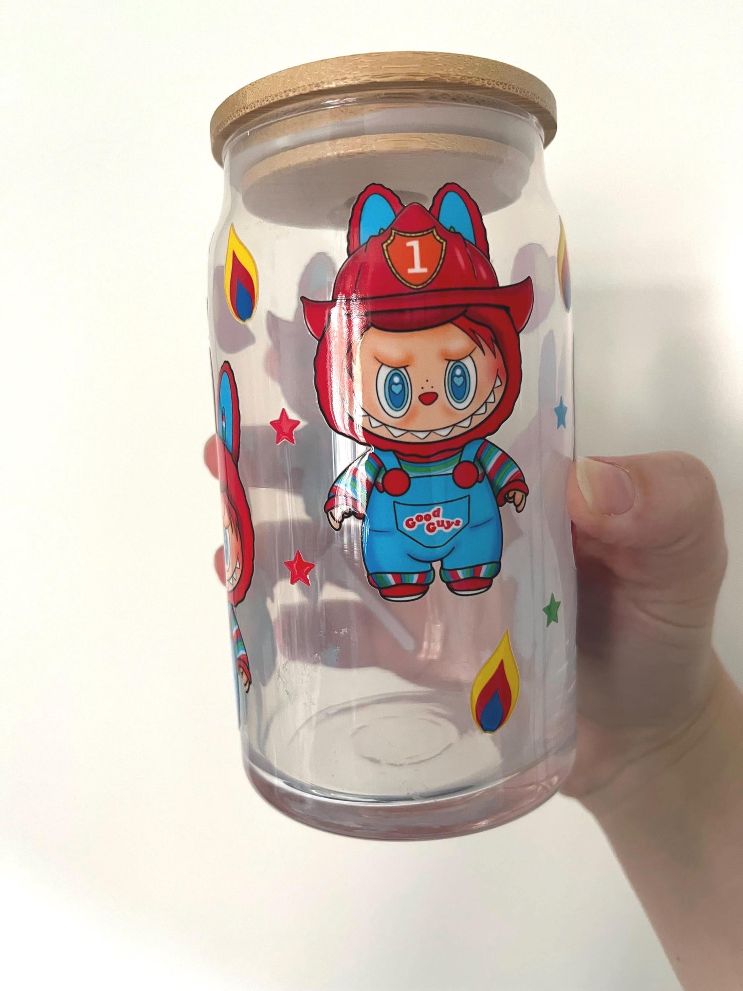 Chucky themed 16oz glass tumbler