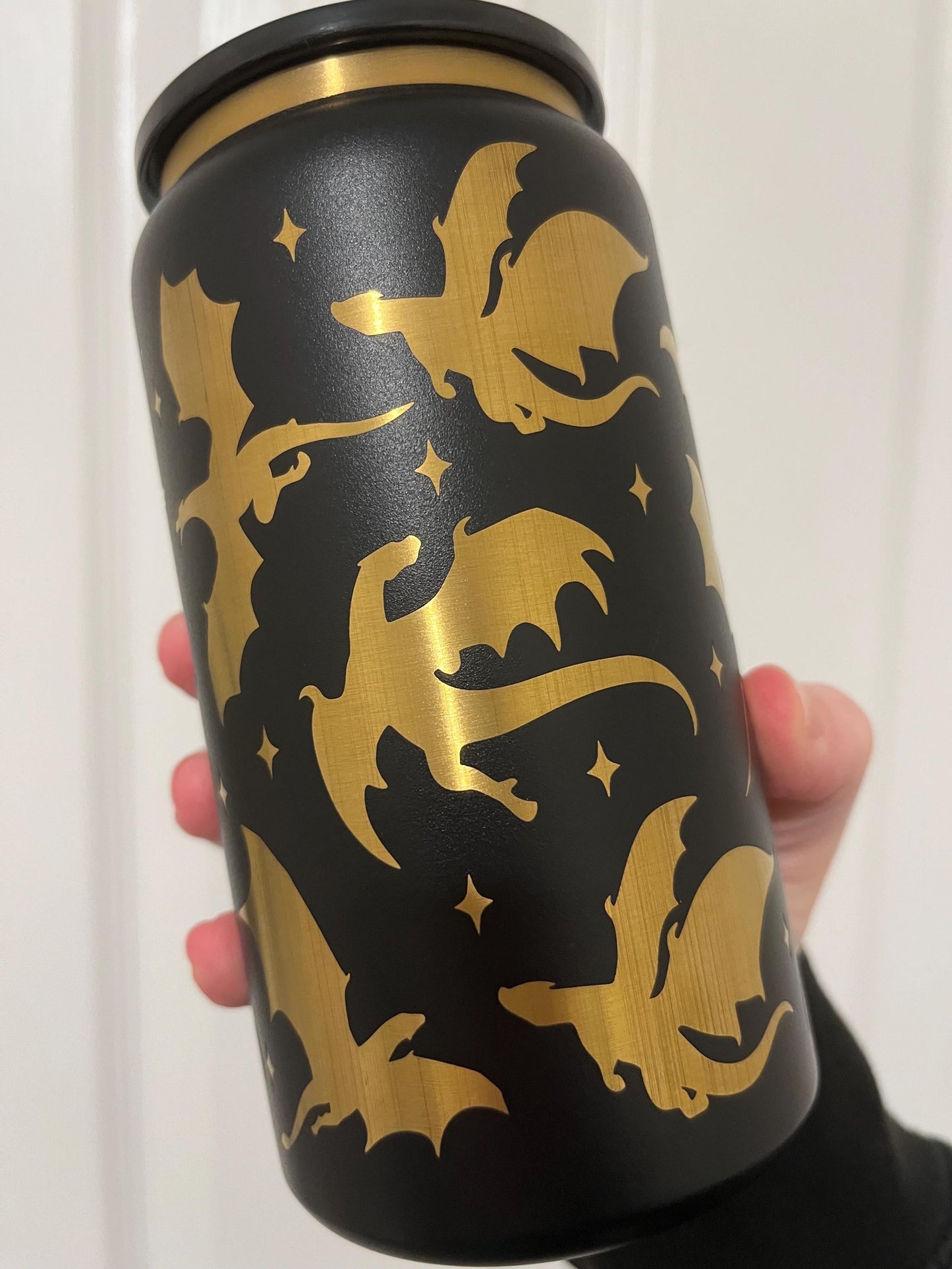 Dragon Fantasy Reader laser engraved stainless steel tumbler