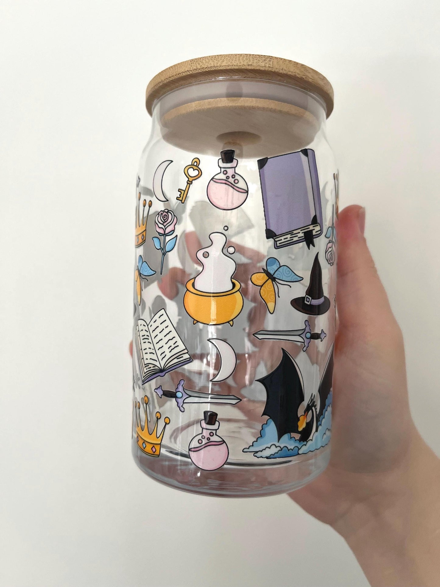 ACOTAR themed 16oz glass tumbler