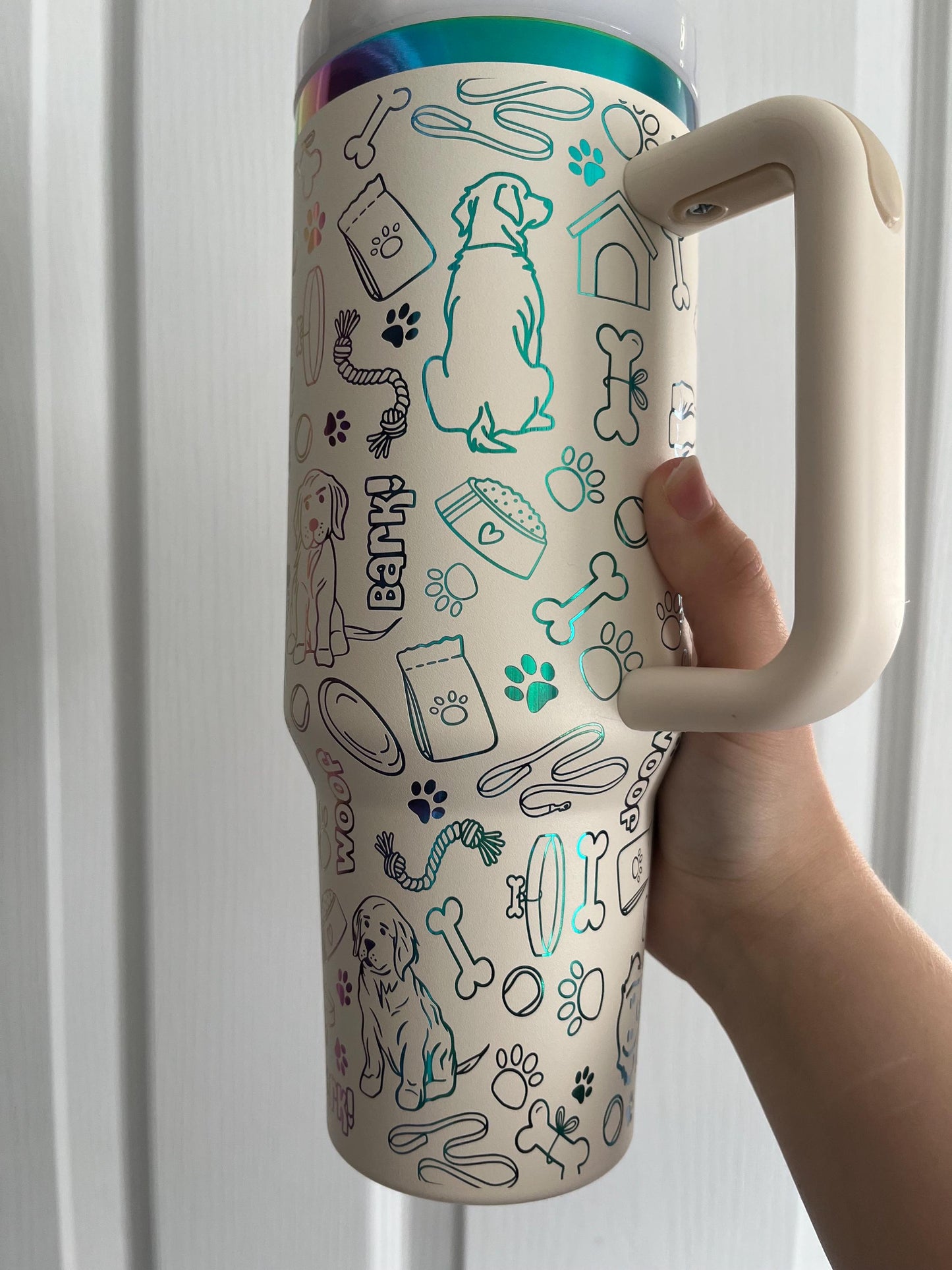 Golden Retriever 40oz laser engraved Stanley dupe tumbler, dog lover gift travel cup