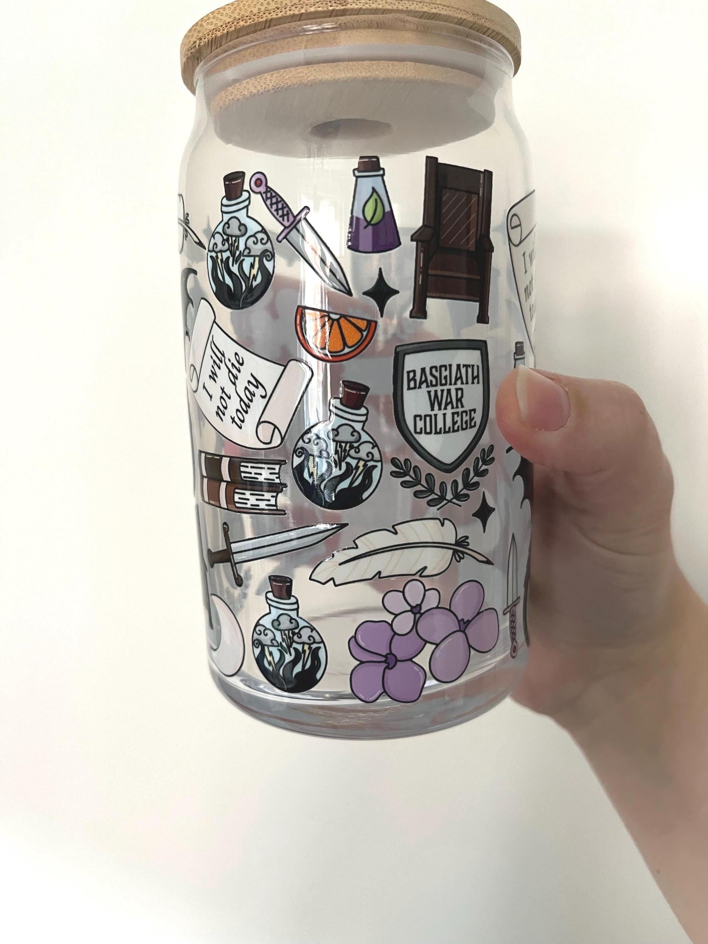 Fourth wing 16oz glass tumbler