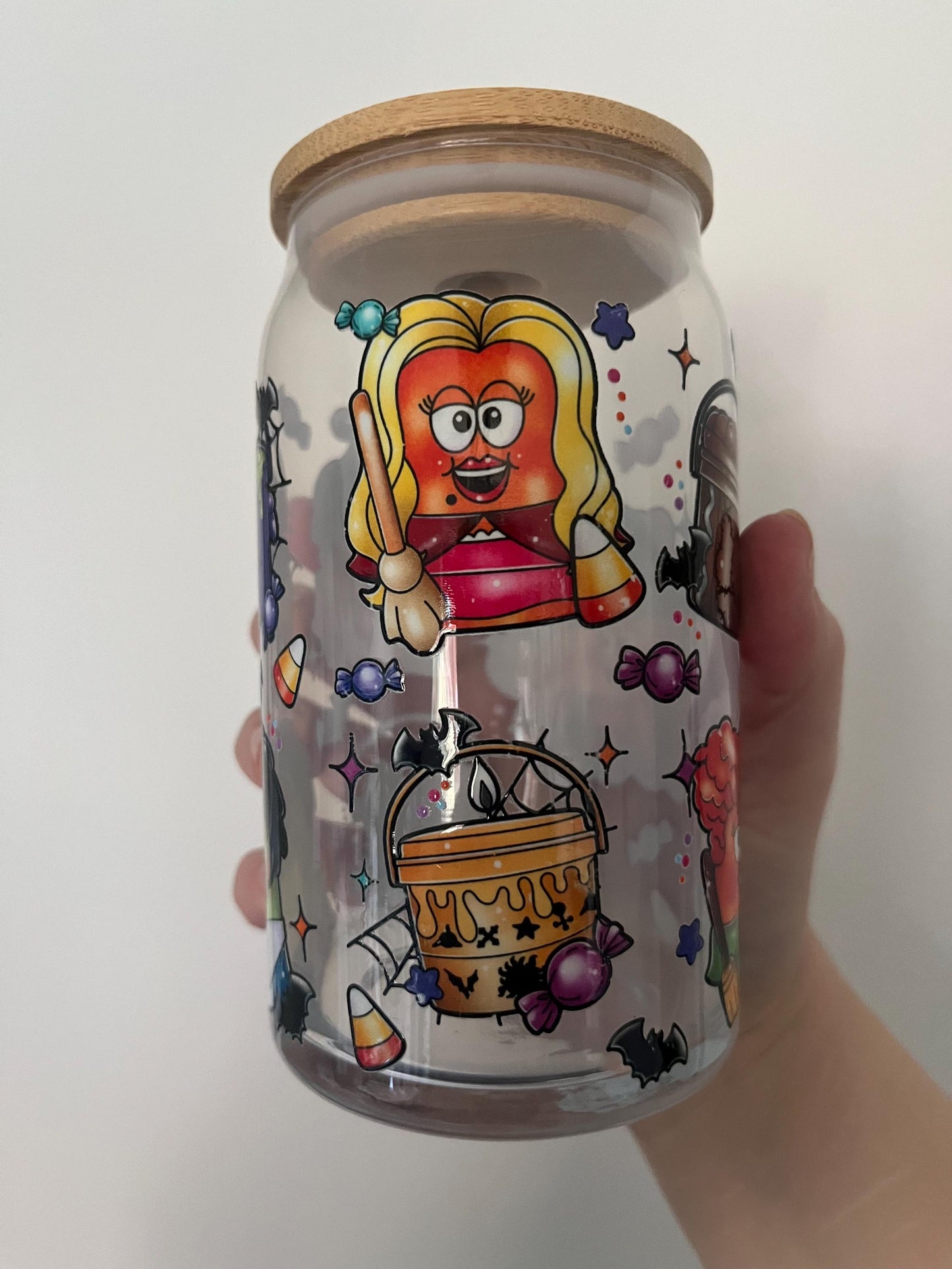 Hocus Pocus Glass Tumbler with Bamboo Lid & Straw