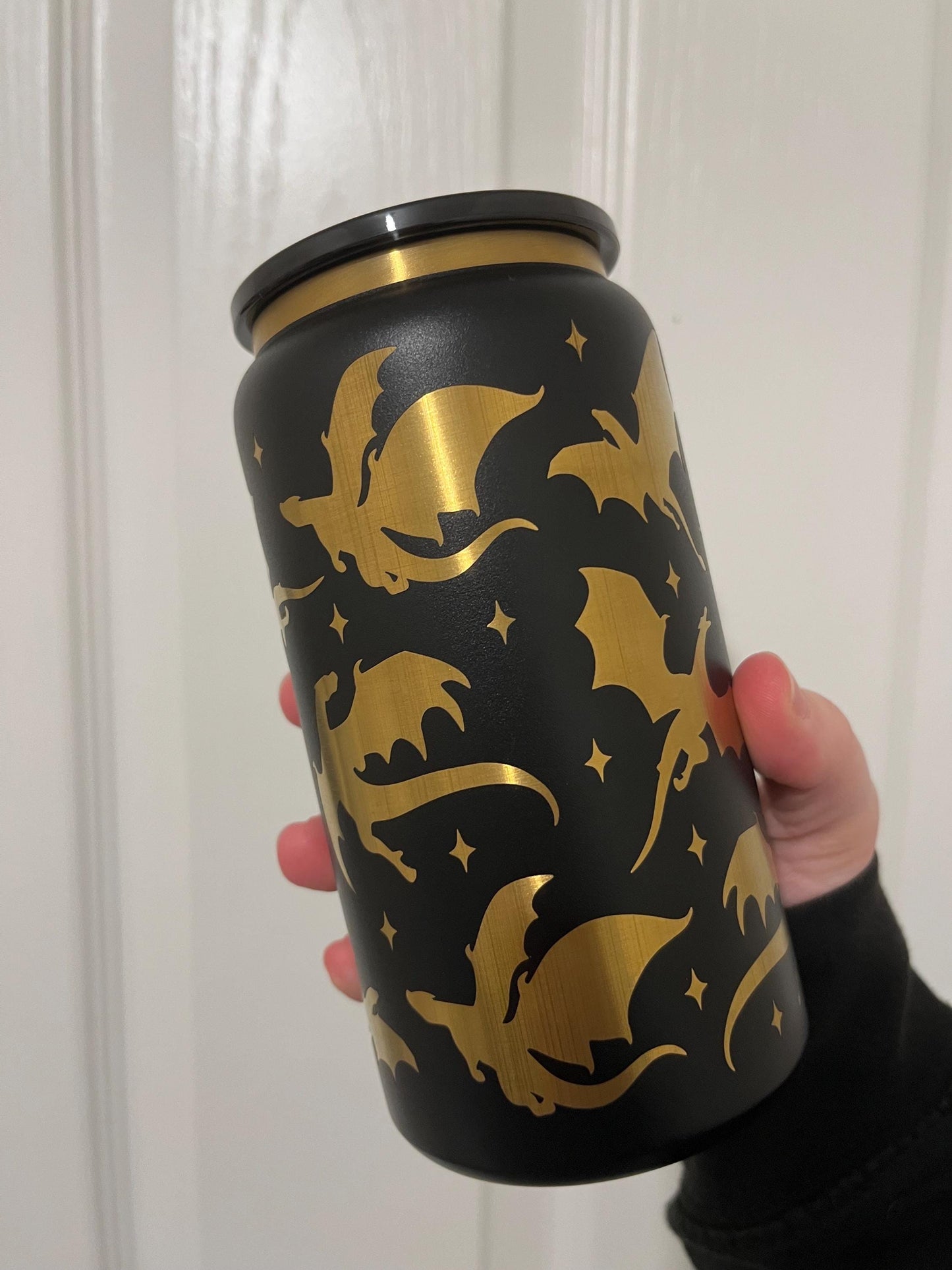 Dragon girly laser engraved stainless steel tumbler