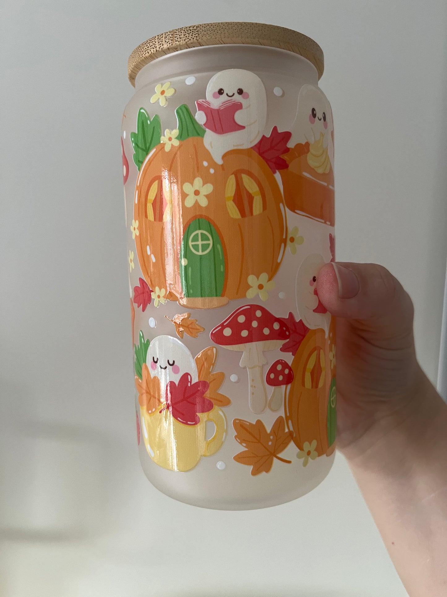 Pumpkin Ghost Cottage 16oz tumbler