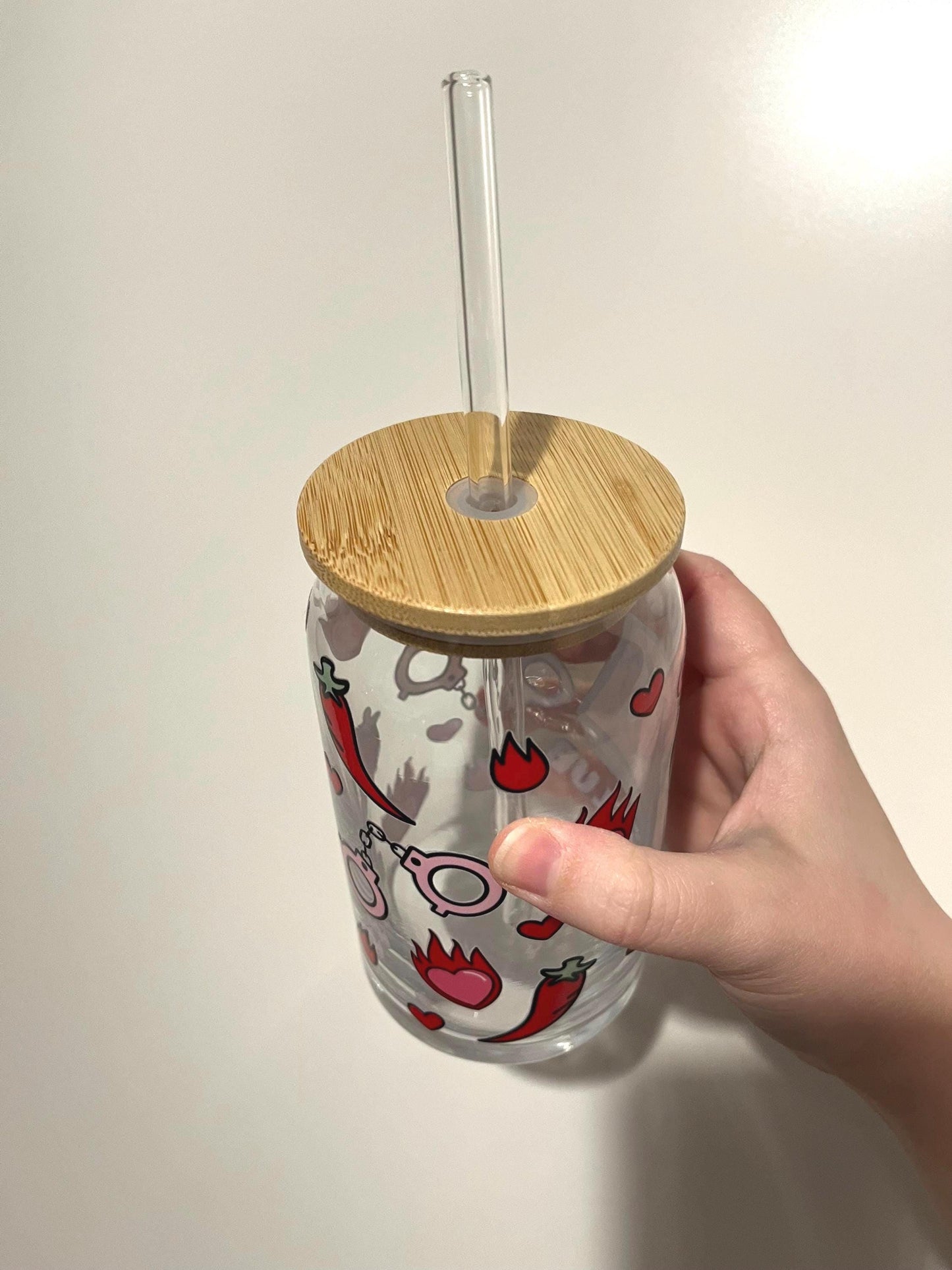 Smutty Book Club Iced Coffee Glass with Bamboo Lid