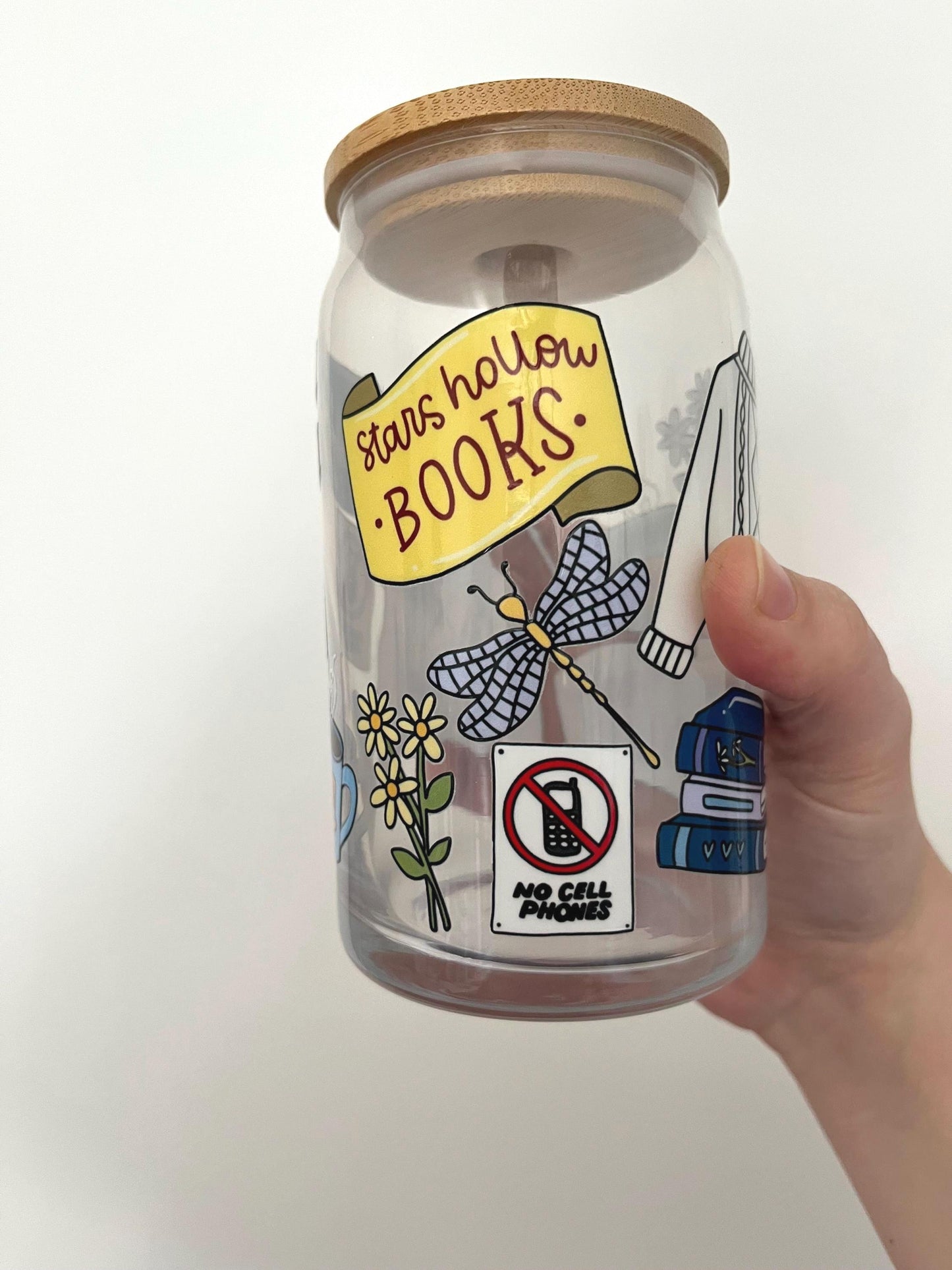 Gilmore Girls inspired iced coffee glass, fizzy drink soda tumbler, stars hollow