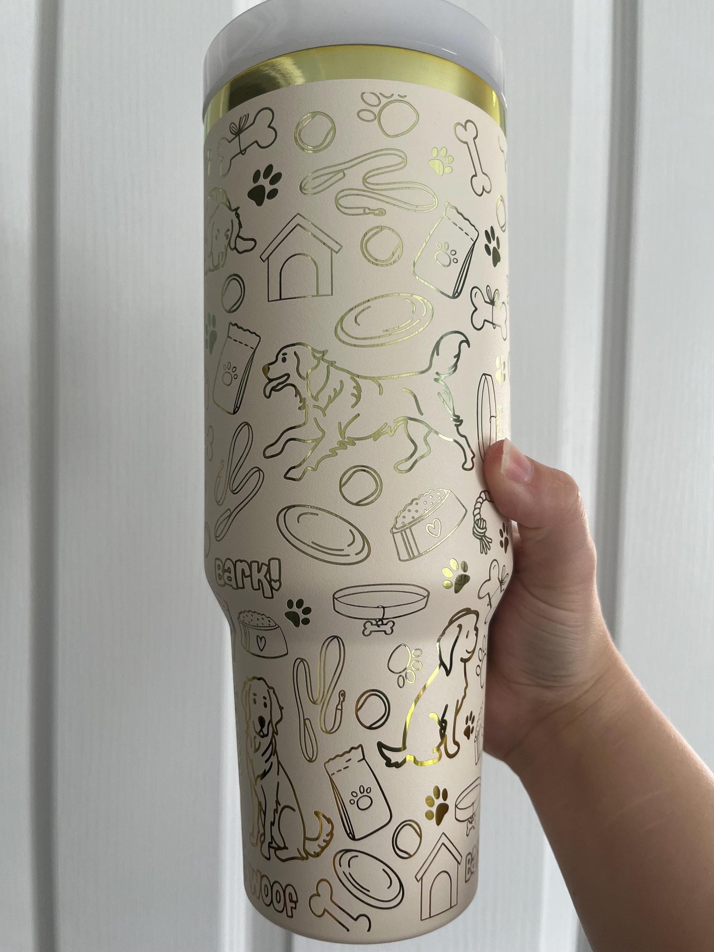 Golden Retriever 40oz laser engraved Stanley dupe tumbler, dog lover gift travel cup