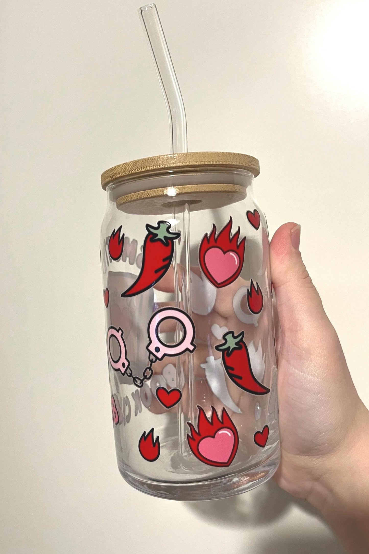 Smutty Book Club Iced Coffee Glass with Bamboo Lid