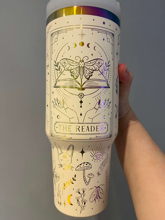 The Reader Laser engraved 40oz Stainless Steel Tumbler