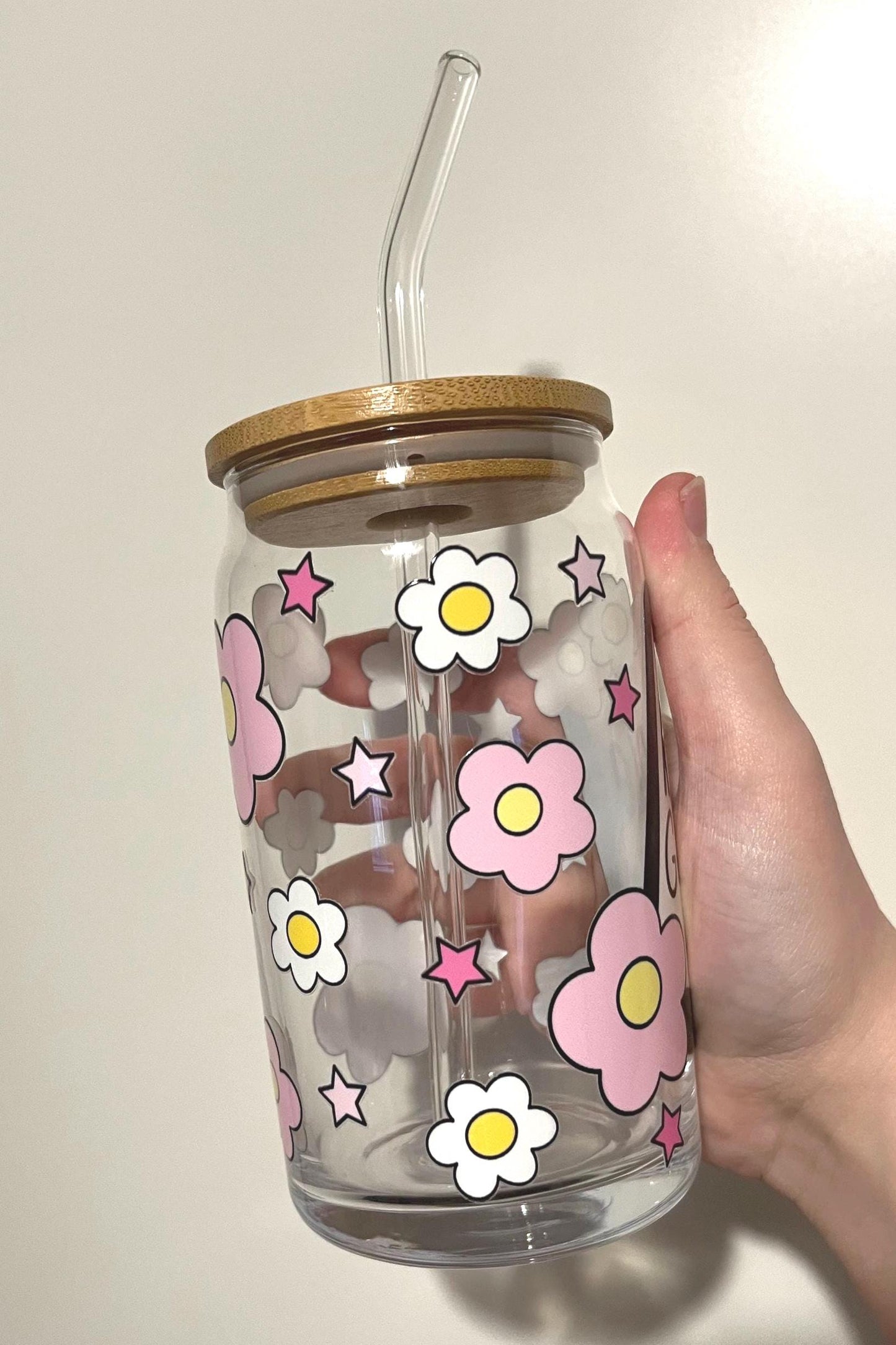 Kindle Girly iced coffee glass, kindle lover gift 16oz glass tumbler