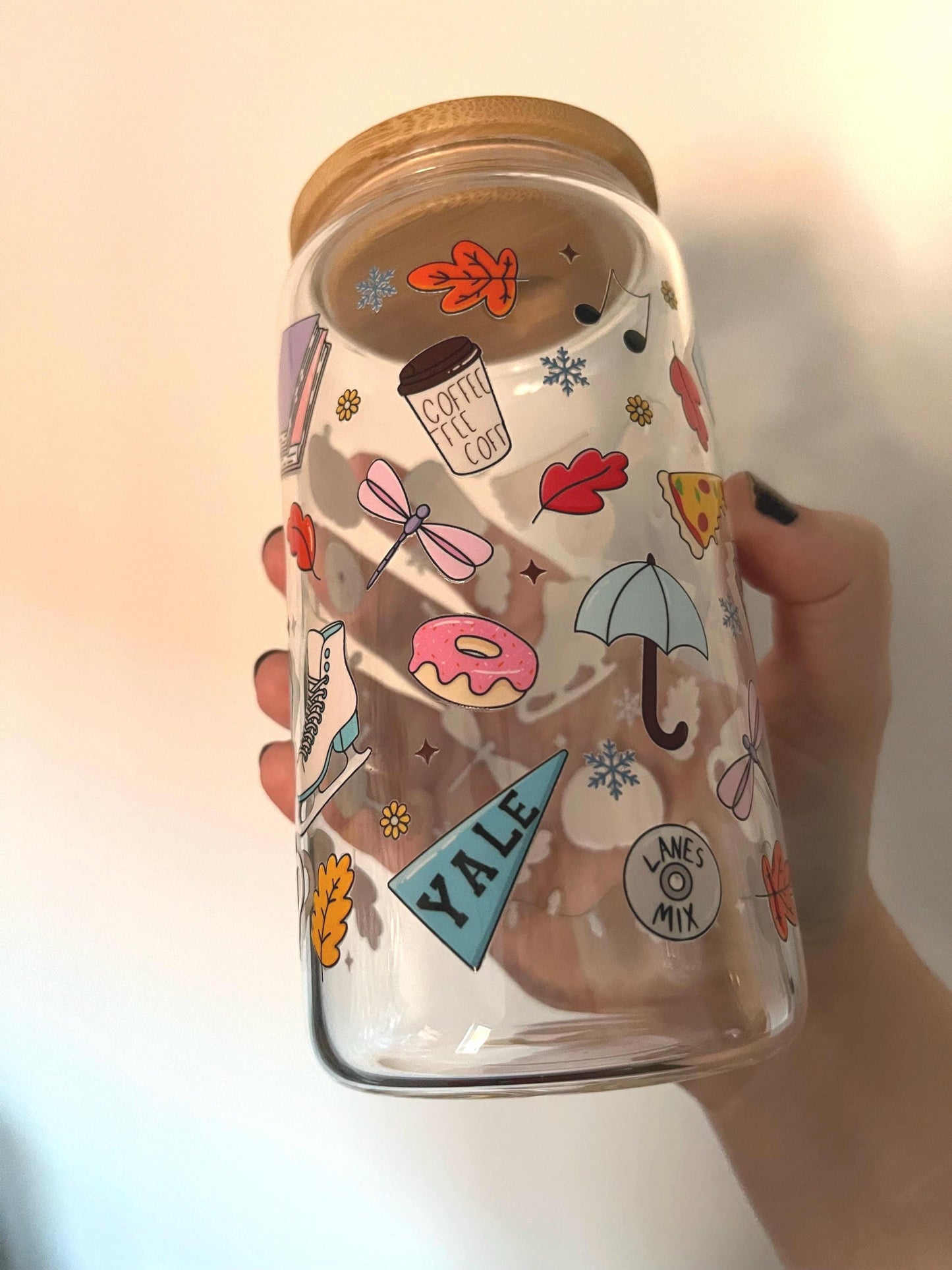 Gilmore Girls Autumn Tumbler: 16oz Glass with Lid & Straw