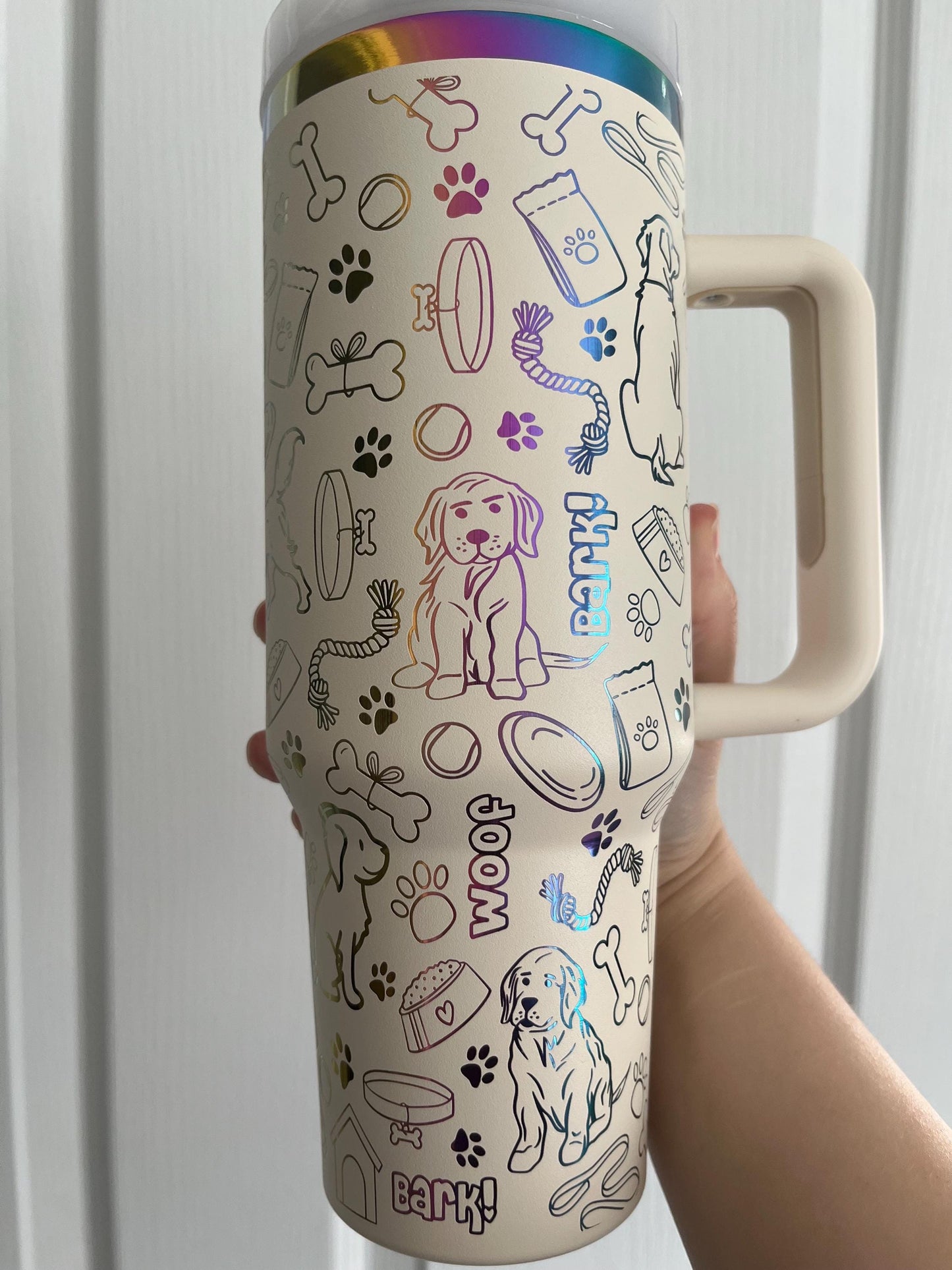 Golden Retriever 40oz laser engraved Stanley dupe tumbler, dog lover gift travel cup