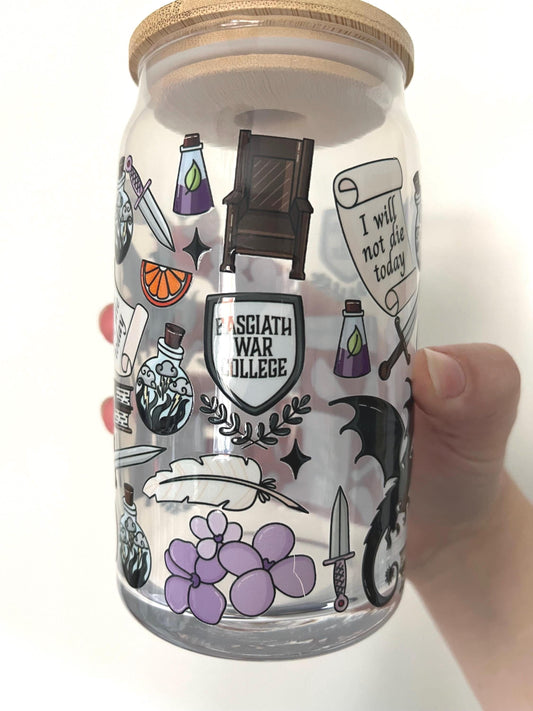 Fourth wing 16oz glass tumbler