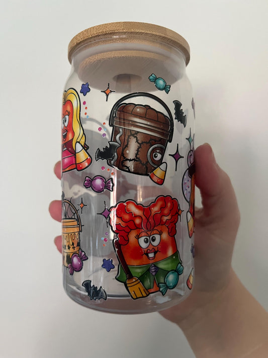 Hocus Pocus Glass Tumbler with Bamboo Lid & Straw