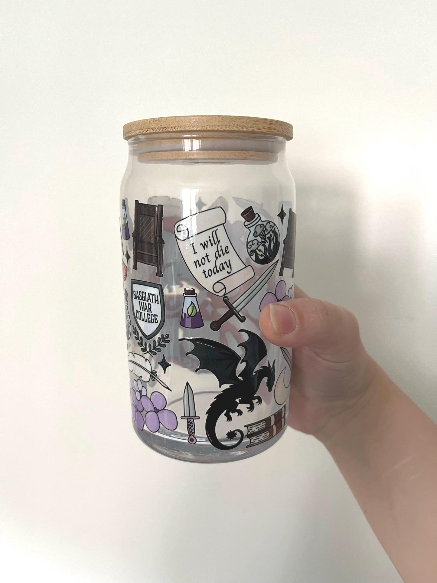 Fourth wing 16oz glass tumbler