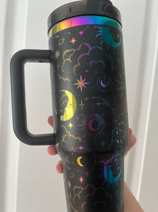 Celestial Stargazer 40oz tumbler Laser engraved