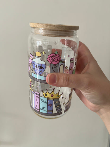 Fantasy booklover iced coffee glass perfect reader gift