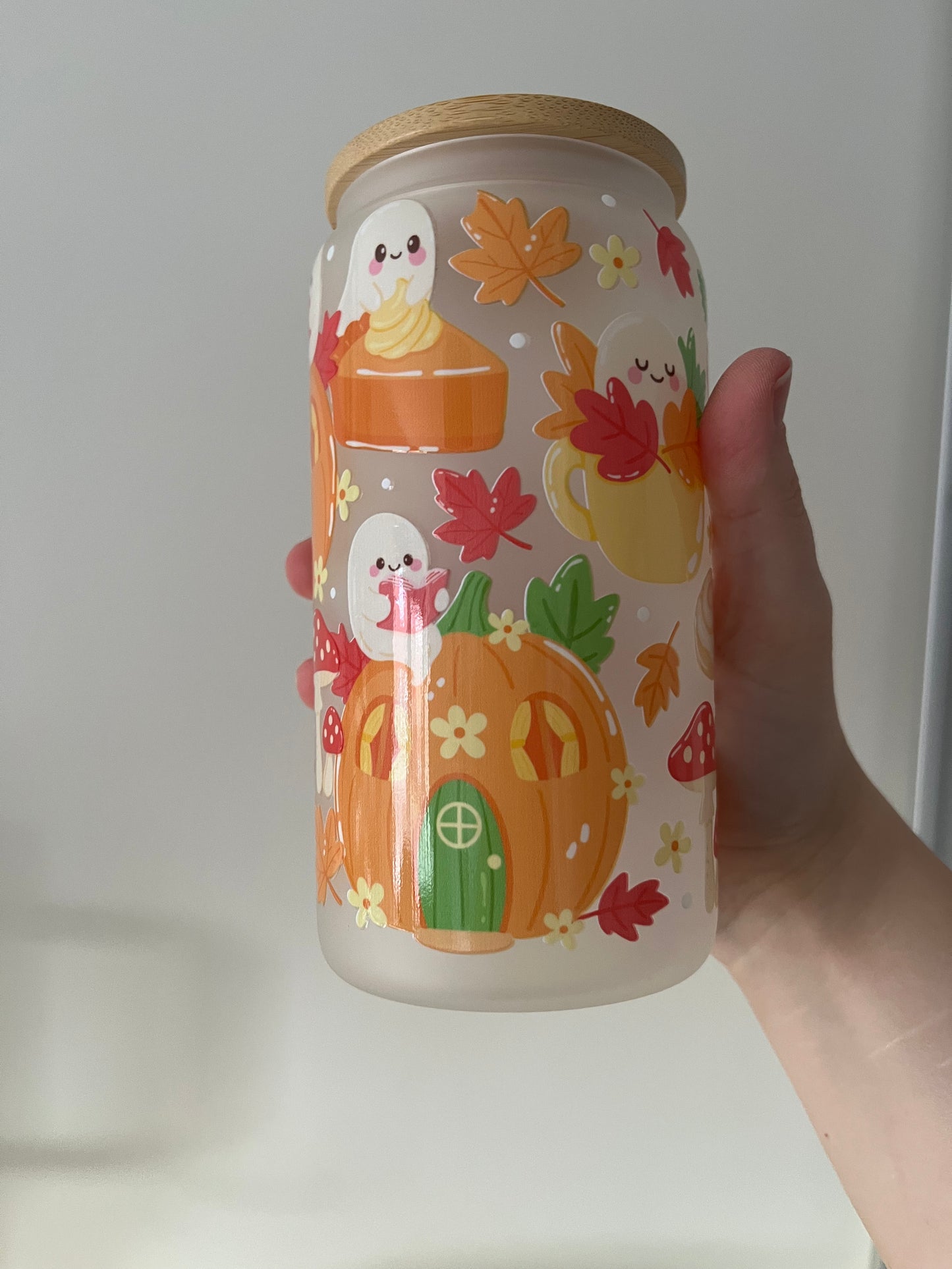 Pumpkin Ghost Cottage 16oz tumbler