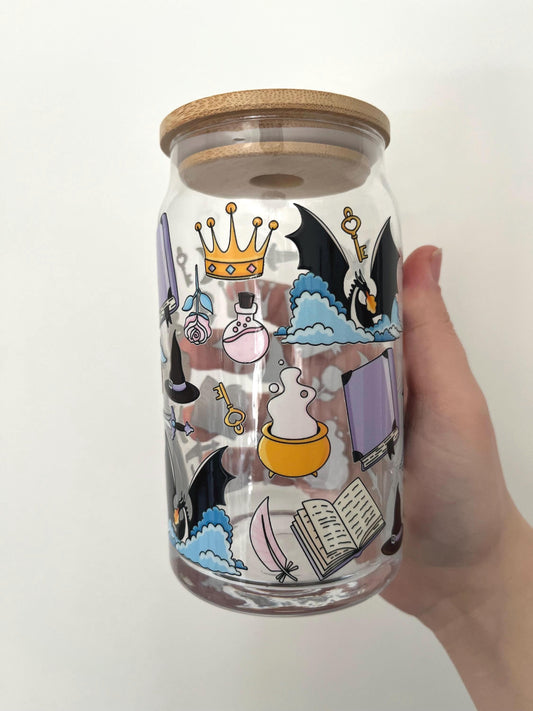 ACOTAR themed 16oz glass tumbler