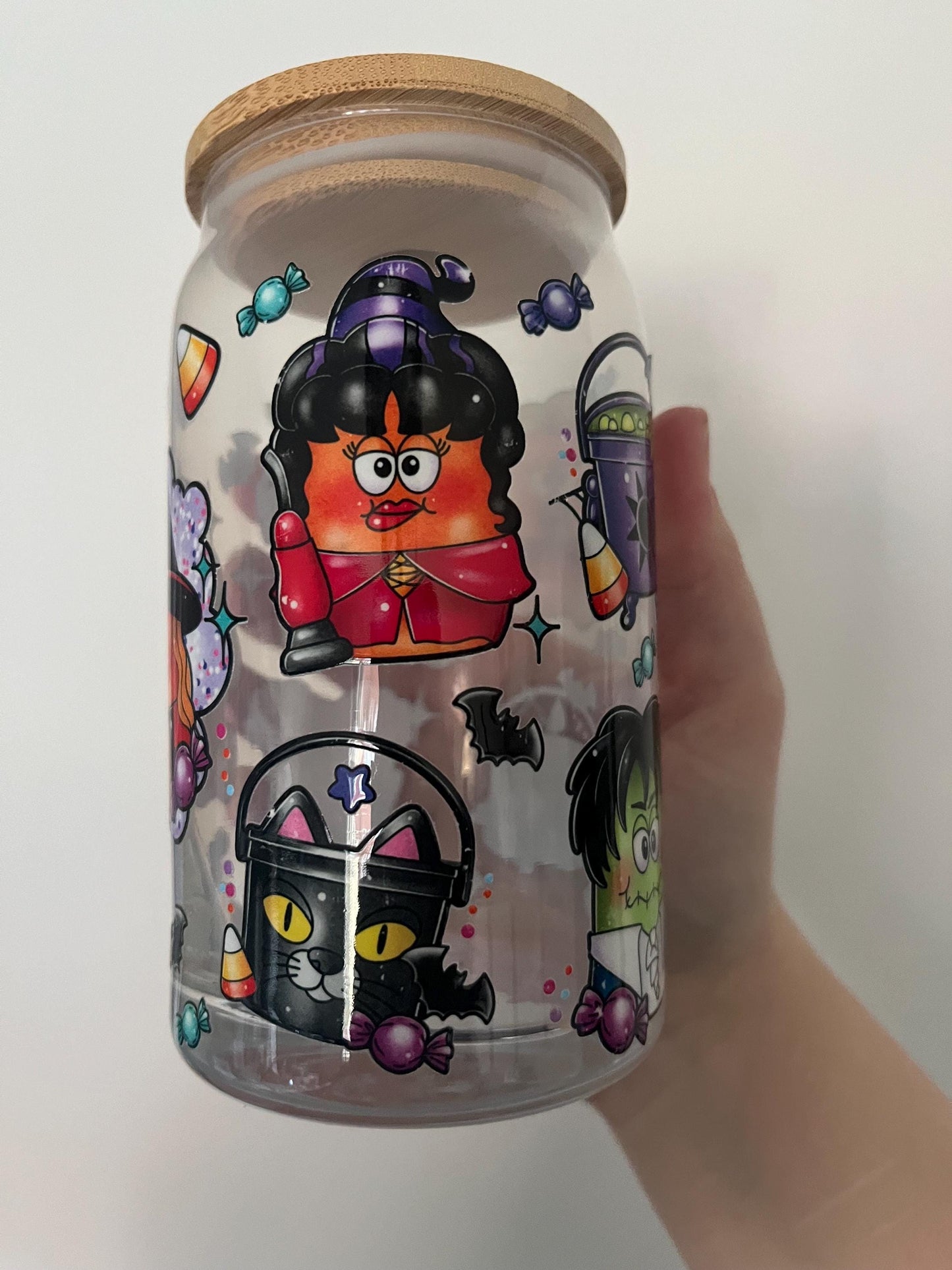 Hocus Pocus Glass Tumbler with Bamboo Lid & Straw