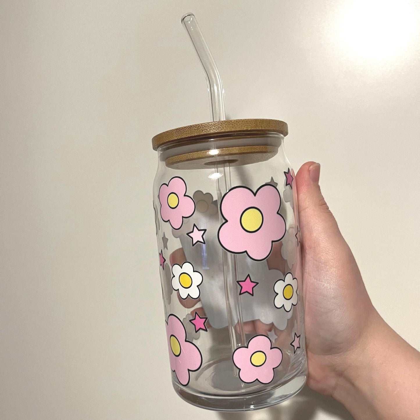 Kindle Girly iced coffee glass, kindle lover gift 16oz glass tumbler