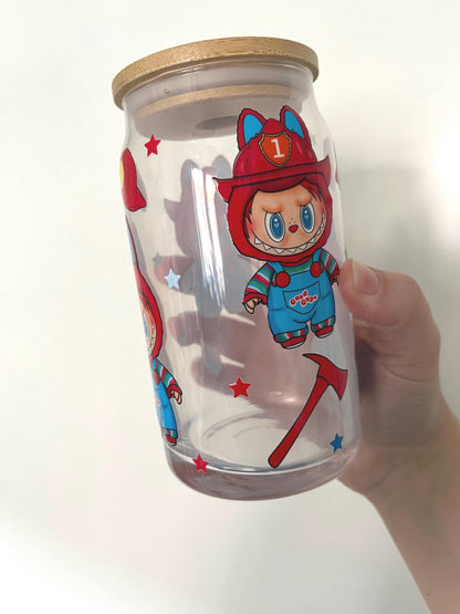 Chucky themed 16oz glass tumbler