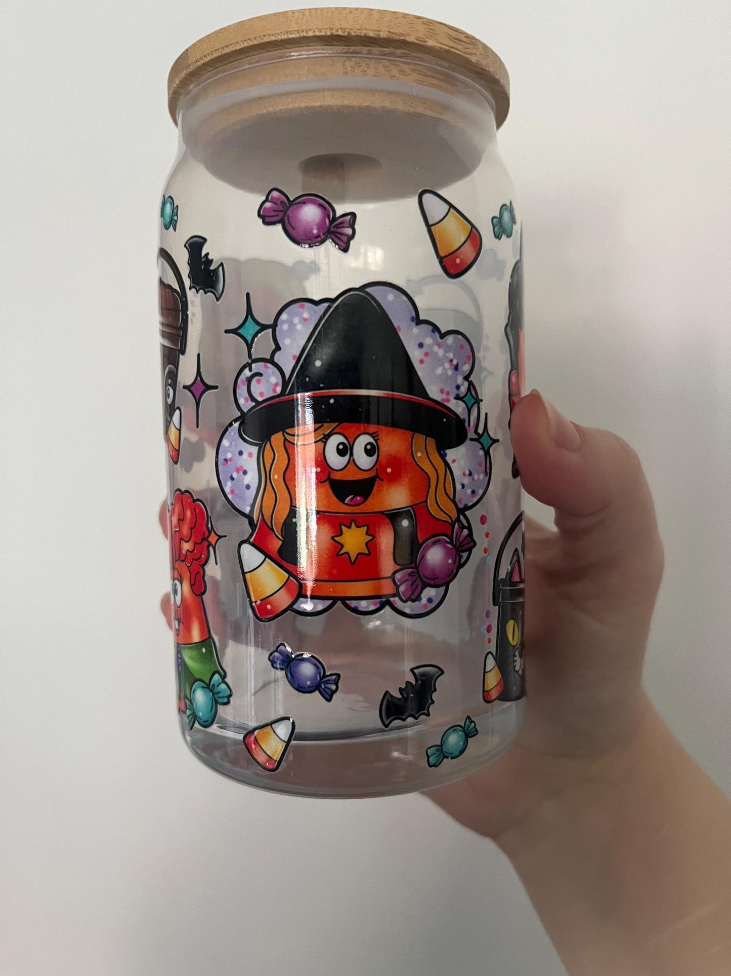 Hocus Pocus Glass Tumbler with Bamboo Lid & Straw