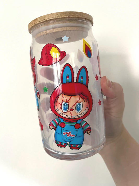 Chucky themed 16oz glass tumbler