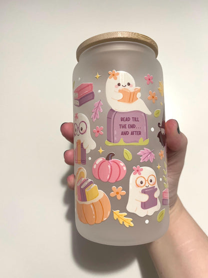 Haunted Bookshop, 16oz glass tumbler