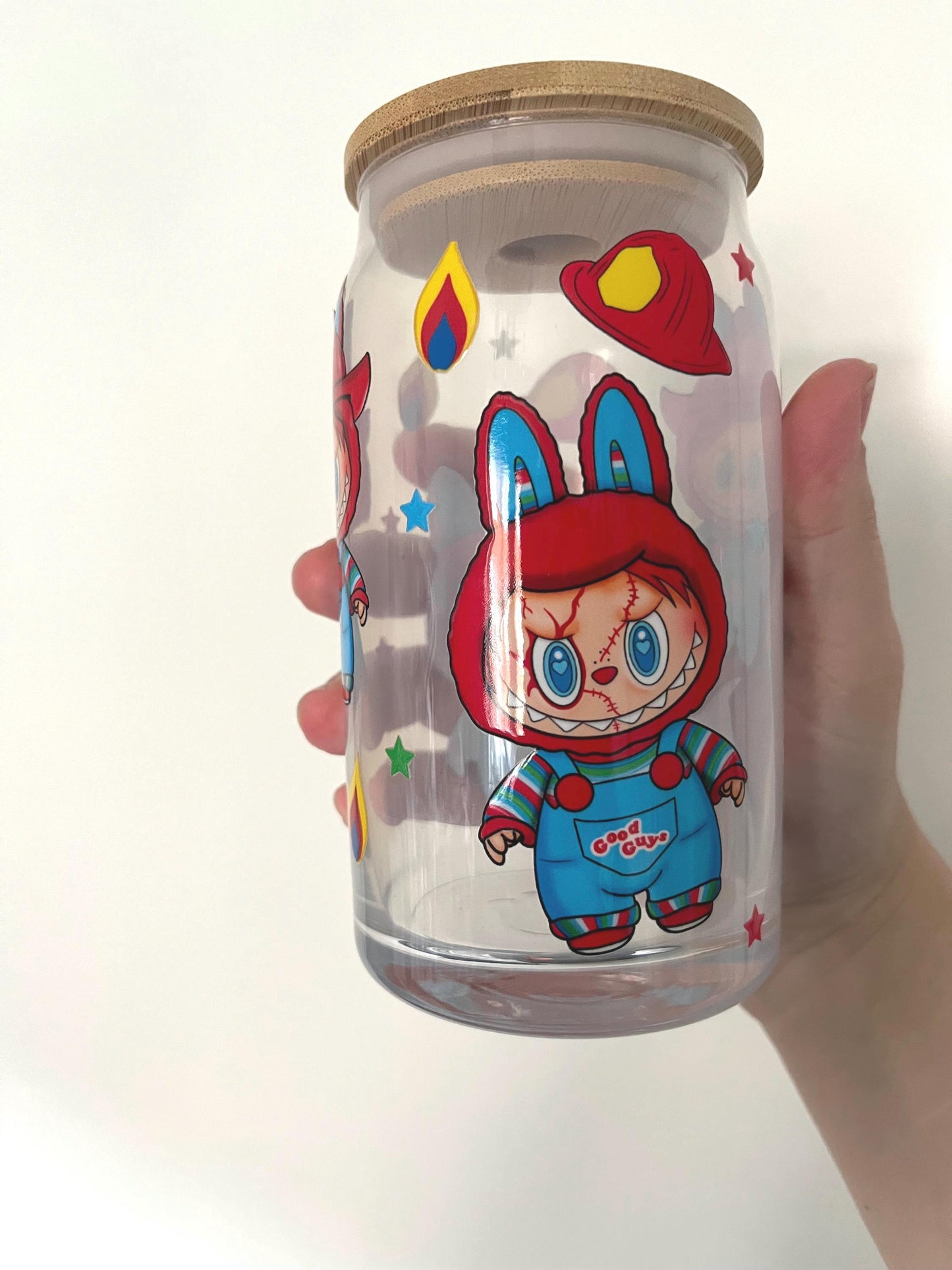 Chucky themed 16oz glass tumbler