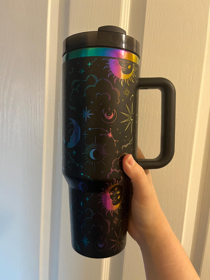 Celestial Stargazer 40oz tumbler Laser engraved