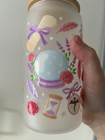 fantasy lover romance themed glass tumbler
