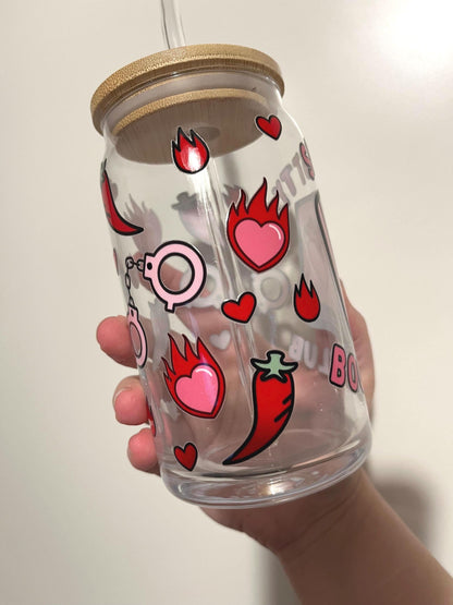 bookish booktok 16oz glass tumbler